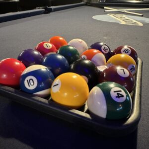American pool balls in The Common Room Sheffield